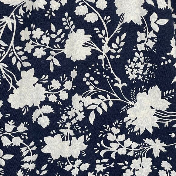 Lands’ End Pajama Pants XL Navy White Floral Print Sleepwear Lounge Drawstring - Picture 11 of 14